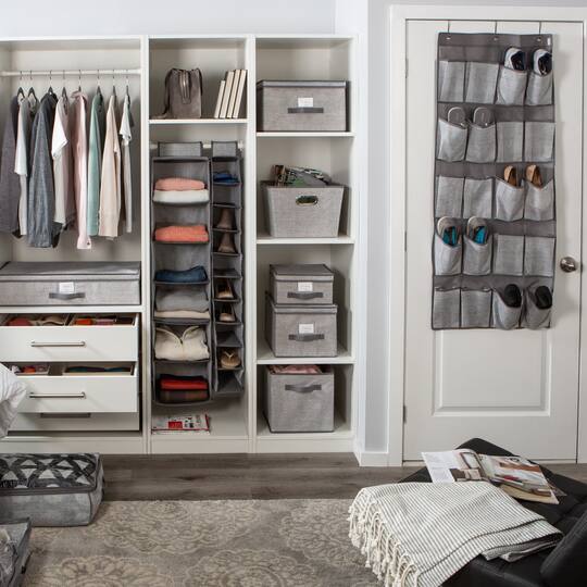 Simplify Heather Gray 20-Pocket Shoe Organizer